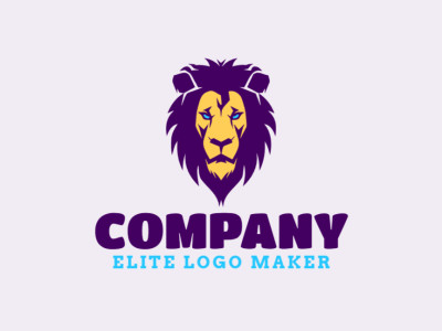 A fierce logo featuring a wild lion design, capturing strength and vitality with vibrant blue, purple, and yellow accents.