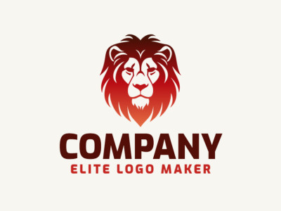 A mascot logo design featuring a wild lion, ideal for various branding concepts, in red and black colors.