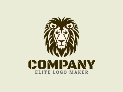 Un logotipo simétrico con un león salvaje, ideal para una empresa que busca una identidad elegante y lujosa.