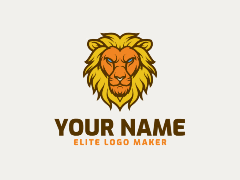 An abstract logo design featuring a wild lion, conveying a graceful and prominent presence.