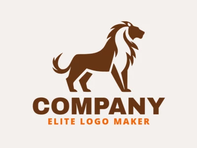 Logotipo criativo com a forma de um leão selvagem com design refinado e estilo minimalista.