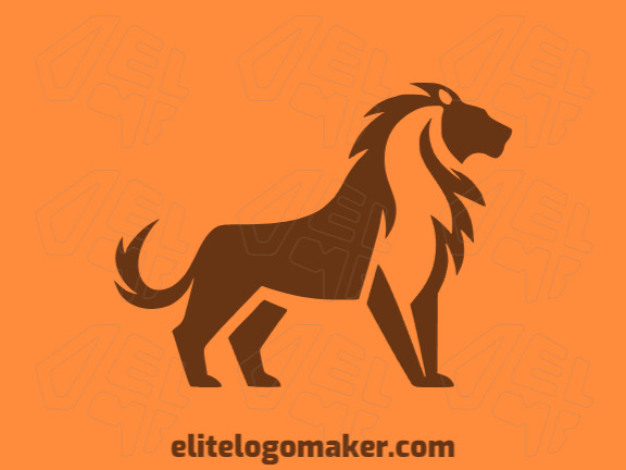 Creative logo in the shape of a wild lion with a refined design and minimalist style.