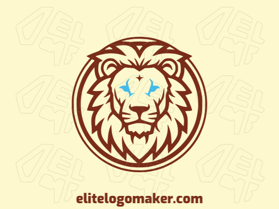 Create your online logo in the shape of a wild lion with customizable colors and creative style.