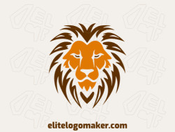 Create your online logo as a wild lion with customizable colors and symmetric style.