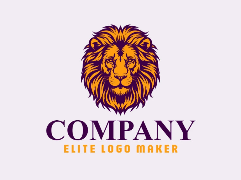 A bold mascot design showcasing a wild lion, symbolizing strength and courage.