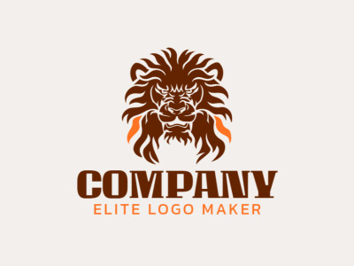 Un logo ilustrativo que representa un león salvaje, mezclando tonos de marrón y naranja para evocar el espíritu de la naturaleza salvaje.