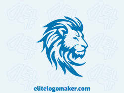 Professional logo in the shape of a wild lion with creative design and abstract style.