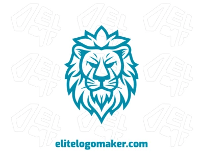 Um logotipo abstrato e atraente com um leão selvagem de aparência brava, projetado com linhas marcantes e formas dinâmicas para um impacto visual poderoso.