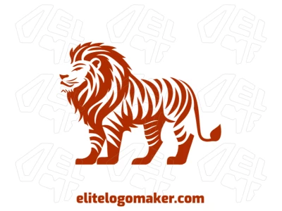 Un diseño abstracto y atractivo de un león salvaje con detalles intrincados, creando un logotipo audaz y único.