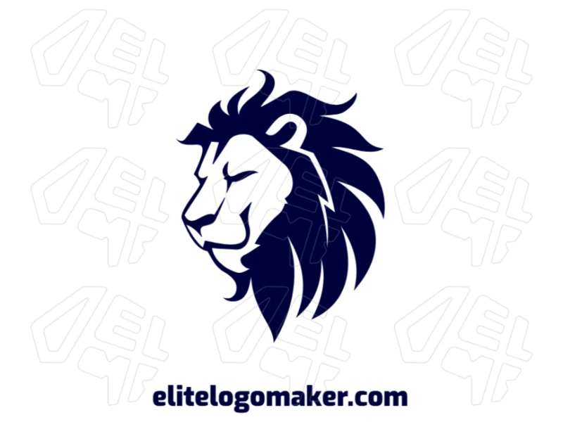 Un león salvaje con un diseño minimalista interesante, creado para ser una representación atractiva y audaz de la fuerza.