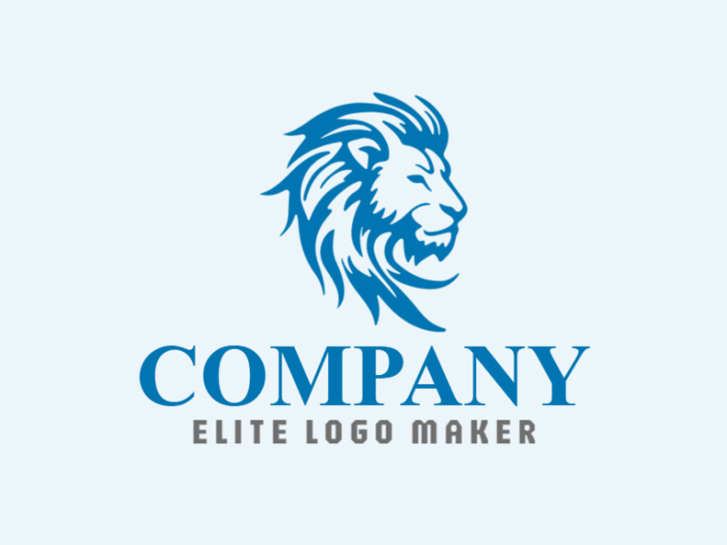 Logotipo profissional com a forma de um leão selvagem com design criativo e estilo abstrato.
