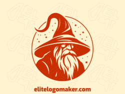 Ideal logo for different businesses in the shape of a wizard with an abstract style.