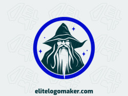 Create your online logo in the shape of a wizard with customizable colors and simple style.