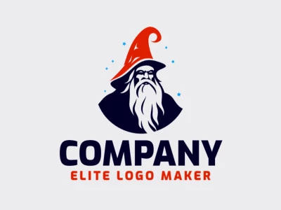 An illustrative wizard logo, blending orange and black, conjuring magic and mystery.