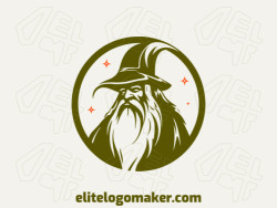 Professional logo in the shape of a wizard with creative design and abstract style.