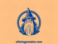Ideal logo for different businesses in the shape of a wizard with an illustrative style.