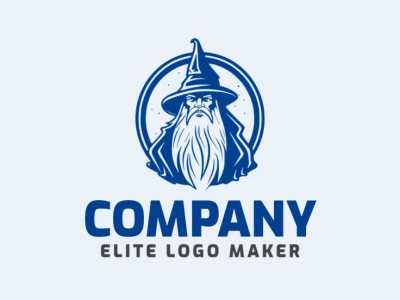 Logotipo ideal para diferentes empresas en forma de un mago con un estilo ilustrativo.