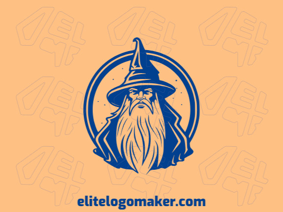 Logotipo ideal para diferentes negócios com a forma de um mago com estilo ilustrativo.