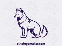 Illustrative logo with solid shapes forming a wolf with a refined design and blue color.