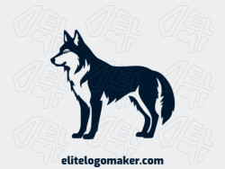 Create your online logo in the shape of a wolf with customizable colors and simple style.
