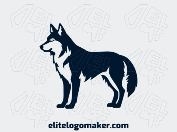 Crie seu logotipo online com a forma de um lobo com cores customizáveis e estilo simples.