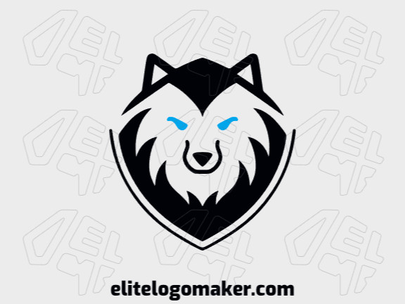 Logotipo ideal para diferentes negócios com a forma de um lobo , com design criativo e estilo mascote.