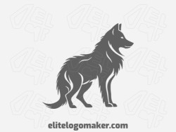 Create your online logo in the shape of a wolf with customizable colors and illustrative style.