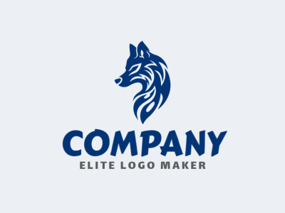 A tribal-style logo featuring a majestic wolf silhouette, exuding strength and elegance.