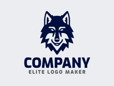 A symmetric logo design featuring a wolf, representing strength and intelligence.