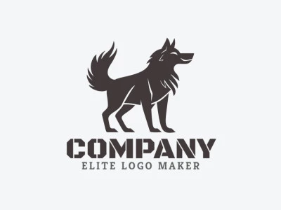 An ideal animal logo template featuring a sleek wolf, embodying strength and agility with minimalist lines.