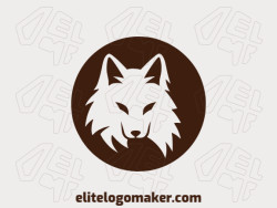 Ideal logo for different businesses in the shape of a wolf head, with creative design and simple style.