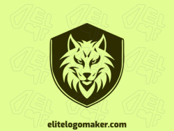 Memorable logo in the shape of a wolf combined with a shield with mascot style, and customizable colors.