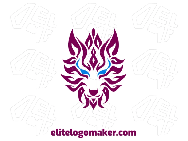 Um logo ornamental e notável com design de lobo, perfeito para uma identidade de marca ousada e marcante.