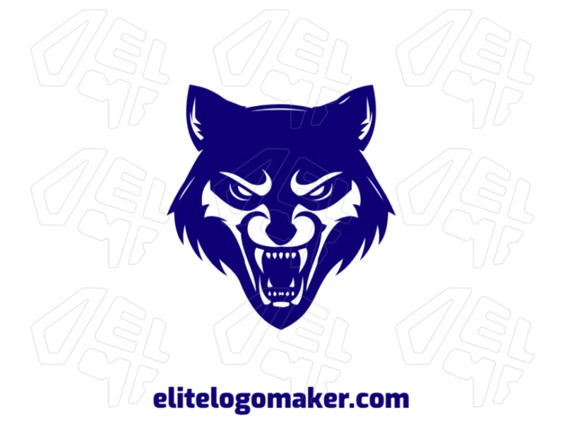 A cool logo design featuring a wolf's head with a fierce look, perfect for creating a striking and memorable logo.