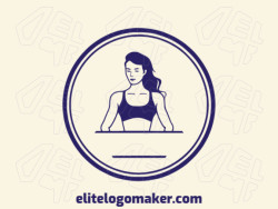 Logo template for sale in the shape of a woman, the color used was blue.