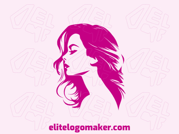 Modelo de logotipo para venda com a forma de uma mulher, a cor utilizada foi rosa.