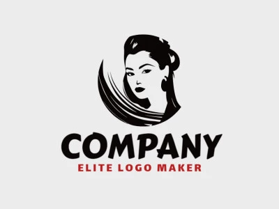 Logotipo ideal para diferentes empresas en forma de una mujer con un estilo hecho a mano.