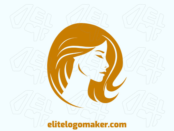Logotipo criativo com a forma de uma mulher com design refinado e estilo abstrato.