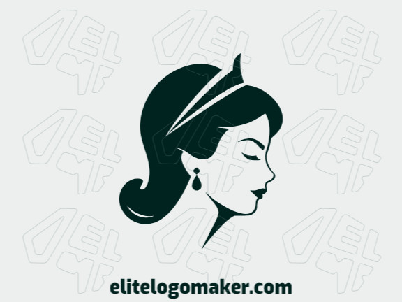 Create a vectorized logo showcasing a contemporary design of a woman and simple style, with a touch of sophistication and black color.