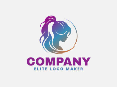 A unique and customizable gradient logo featuring a woman, ideal for professional branding.