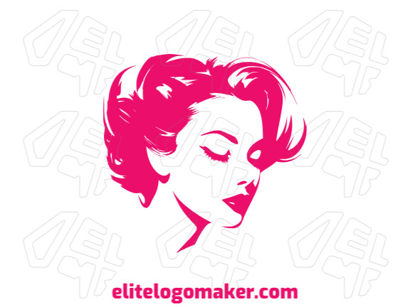 Logotipo ilustrativo em forma de uma mulher, criado com tons de rosa. Capturando a energia e a beleza do empoderamento feminino.