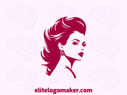 The logo template for sale is in the shape of a woman, and the color used was red.