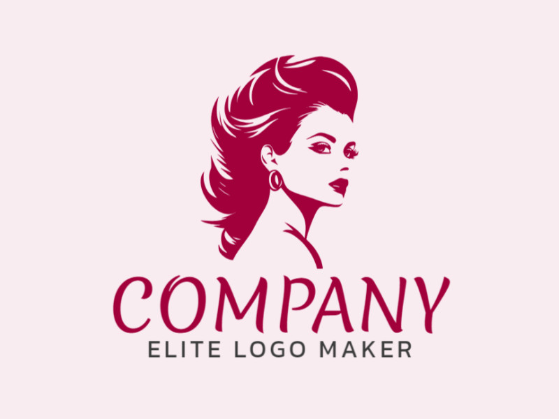 The logo template for sale is in the shape of a woman, and the color used was red.