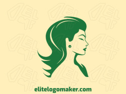 Ideal logo for different businesses in the shape of a woman, with creative design and abstract style.