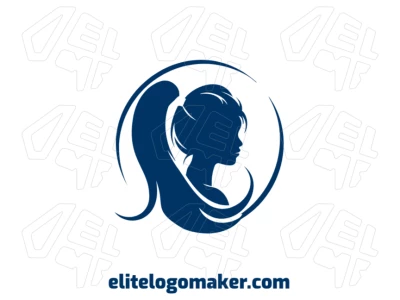 Logotipo chamativo com uma mulher combinada com um círculo em um design dinâmico e minimalista, criando uma identidade visual elegante e moderna.