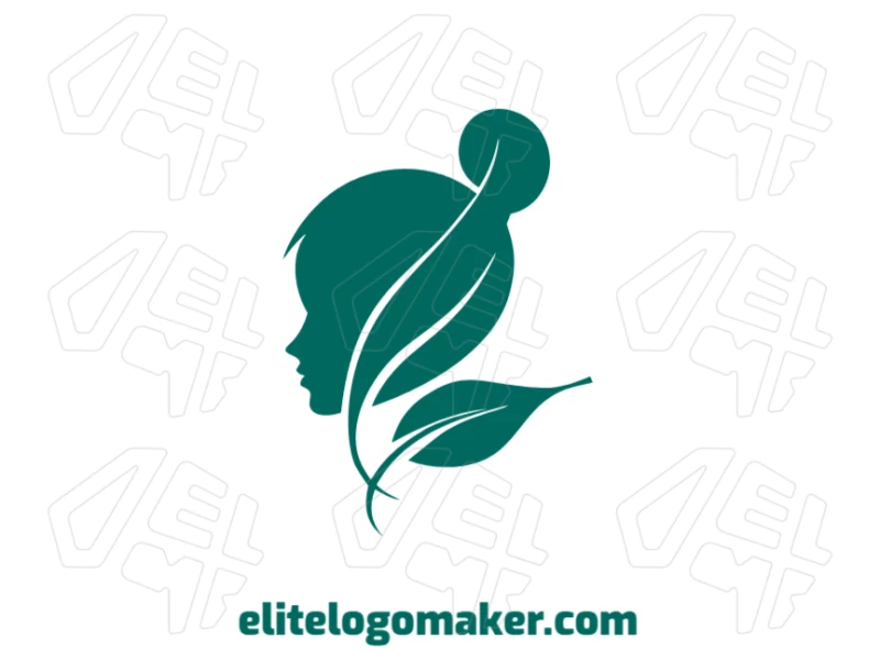 Noticeable handcrafted logo featuring a woman elegantly combined with a tree leaf, creating an organic and artistic design.