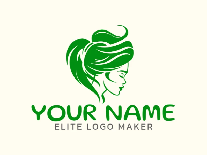 A professional logo showcases an abstract depiction of a woman with closed eyes, using minimal shapes to convey a refined and artistic vision.