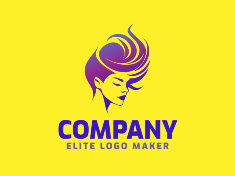 A dynamic logo featuring a woman's head in a gradient style, blending elegance and vibrancy in its design.