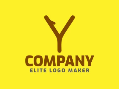 Un logotipo minimalista presenta una letra 'Y' de madera, utilizando formas simples y texturas naturales para crear un diseño apropiado y visualmente atractivo.