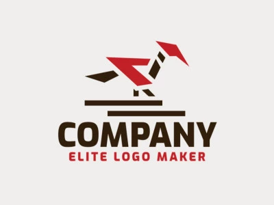 Logo design with the illustration of a woodpecker combined with an arrow with a unique design and simple style.